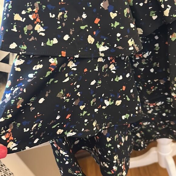 P Luca Milano black tiered mesh blouse Size L EUC - Picture 6 of 10